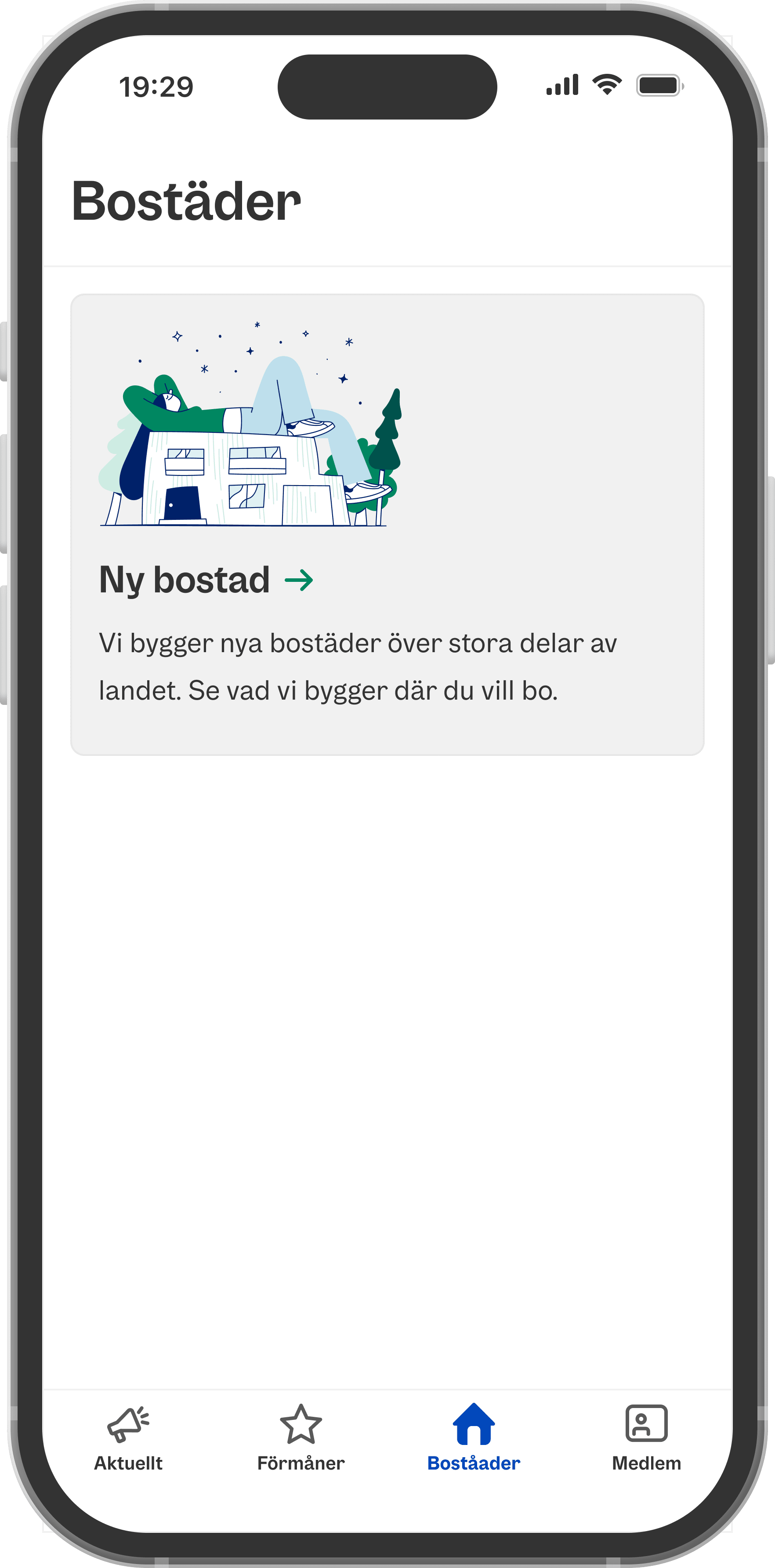 Bild av ett fiktivt projekt i appen