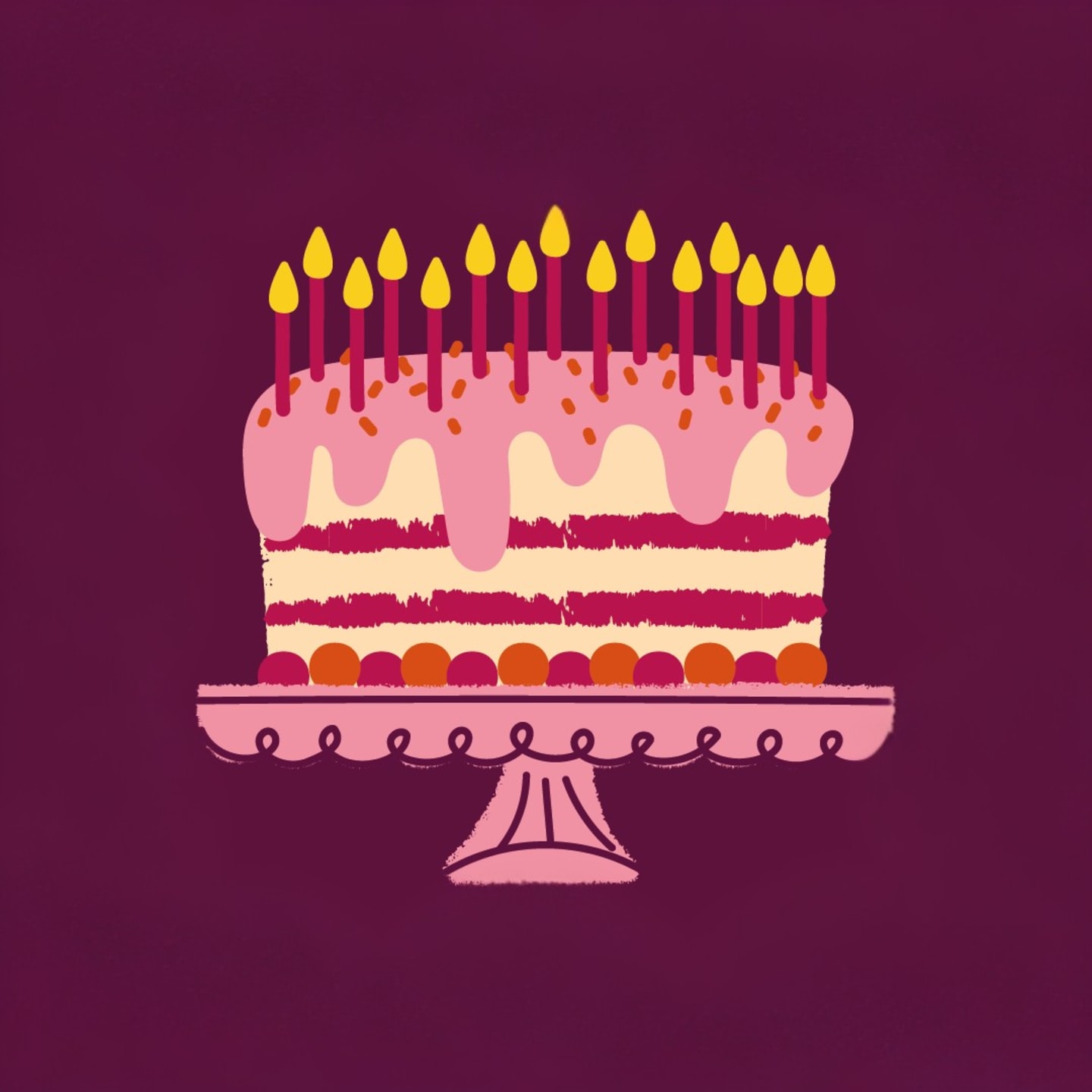 Illustrasjonsbilde av en kake med 15 lys.