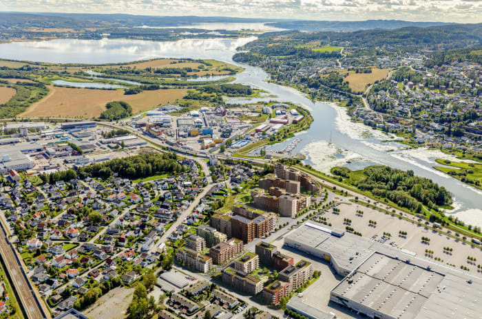 Bilde av hele området hvor Kvarteret ligger i Lillestrøm.