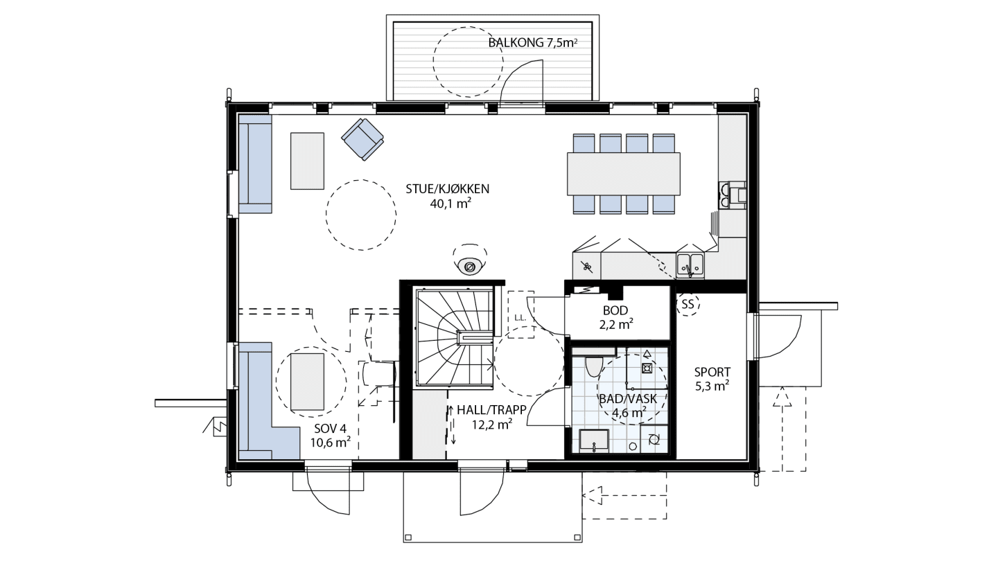 Plantegning - 1.etasje