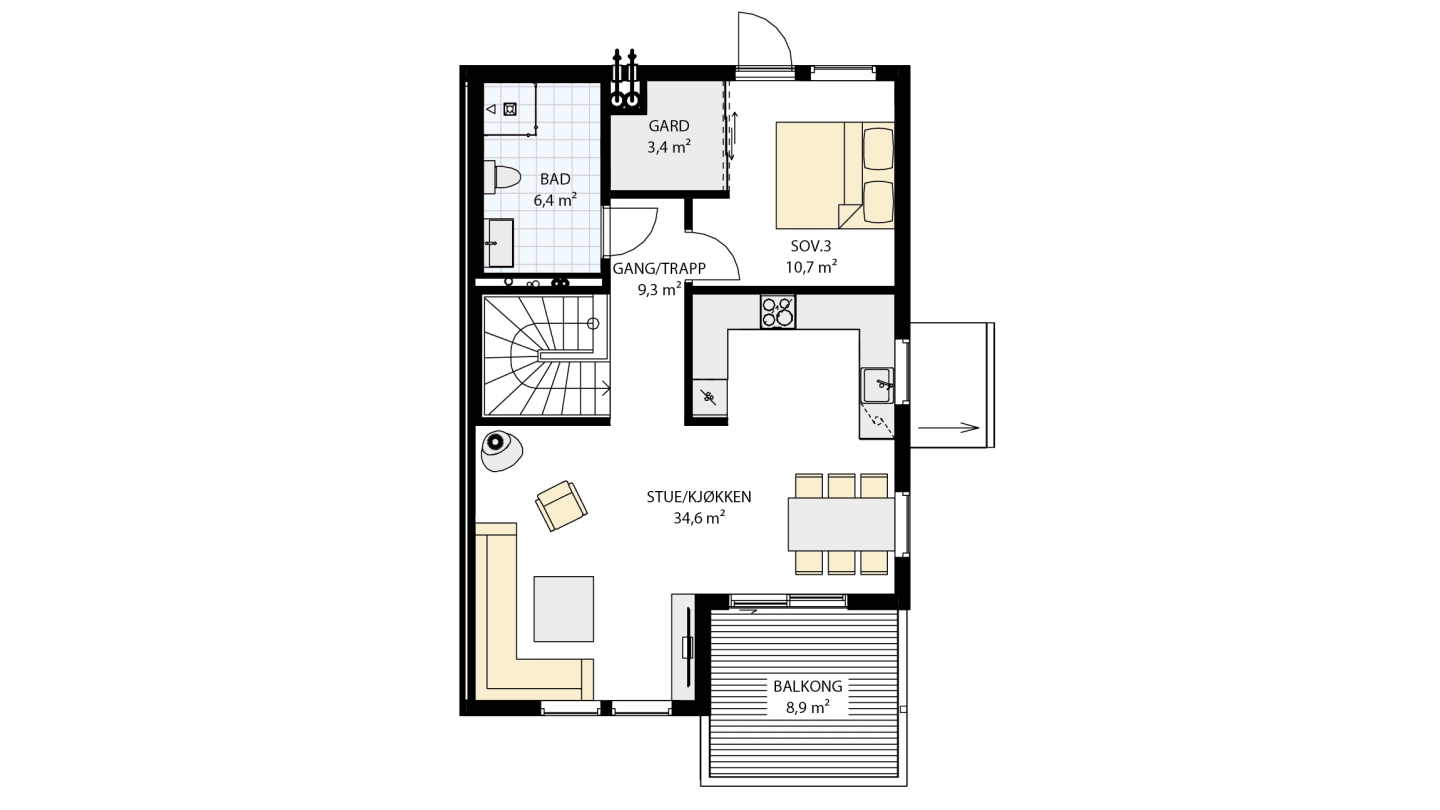 Plantegning 1. etasje