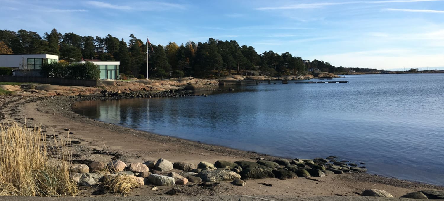 Foto av nærliggende strand