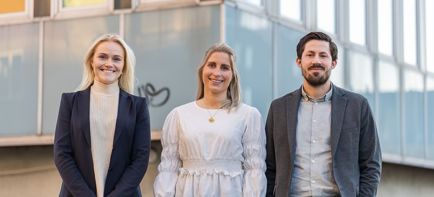 Foto av Ingrid Oliva Småbrekke, Susanne Holthe og Andreas Sørum.