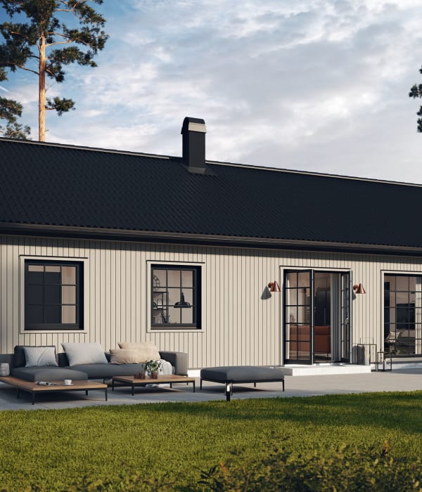 Fotografi av ett hus från Myresjöhus.