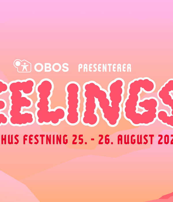 Banner med teksten: OBOS presenterer Feelings. Bergenhus festning 25.–26. august 2023.