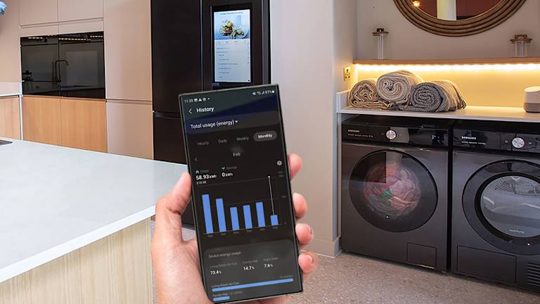 Mobil som mäter energianvändningen från vitvaror