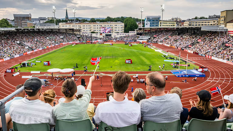 Bilde av Bislett stadion under friidrettsstevne.