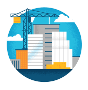 Illustrasjon av konstruksjonsarbeid