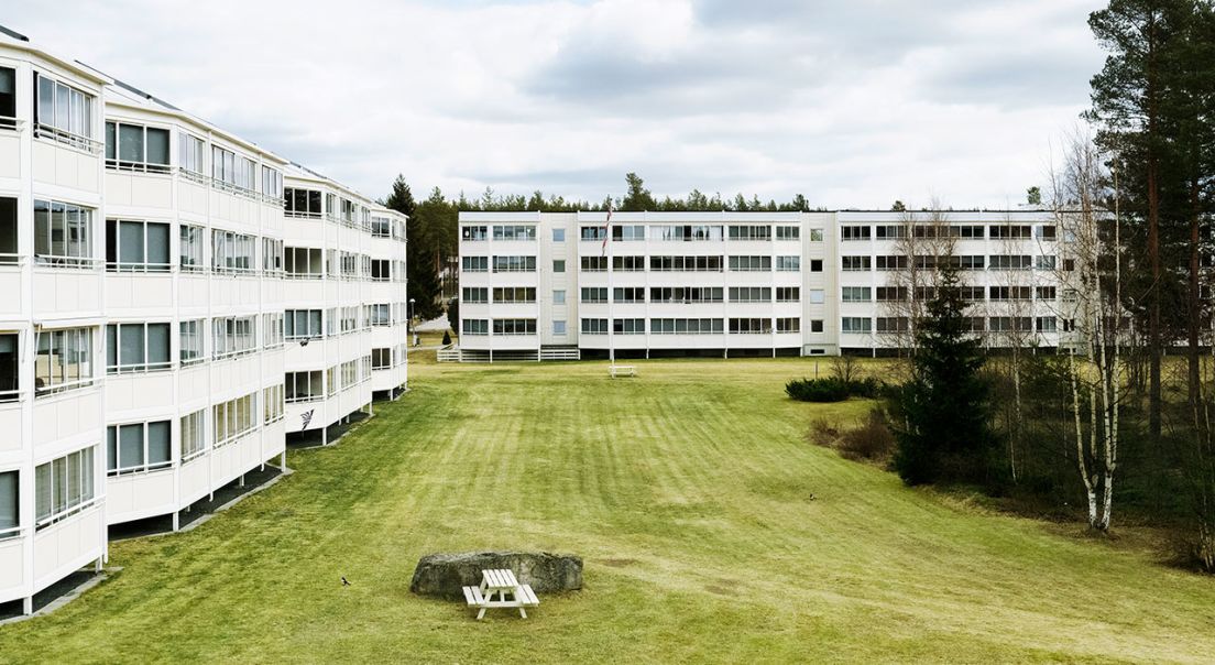 Fasade fra hageside på Grøndalsbakken borettslag