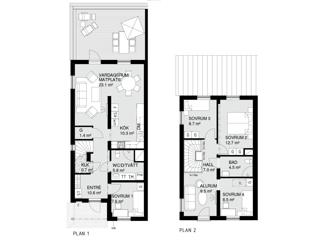 planlösning radhus 120 kvm brf karusellen