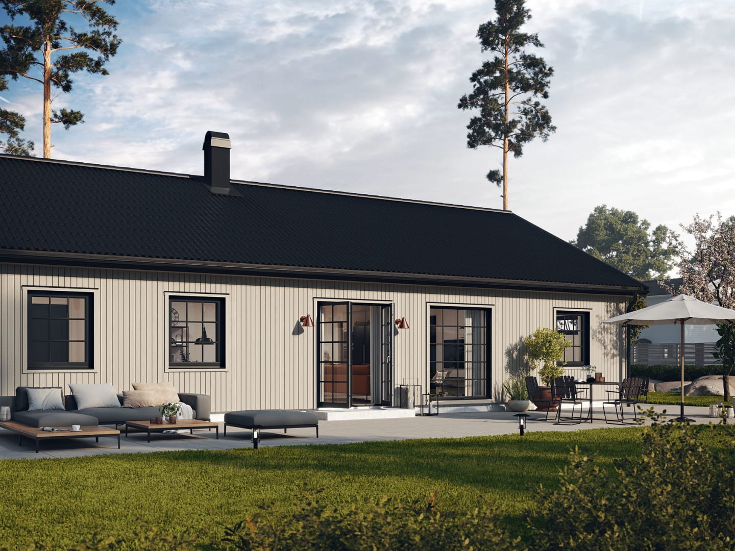 Fotografi av ett hus från Myresjöhus.