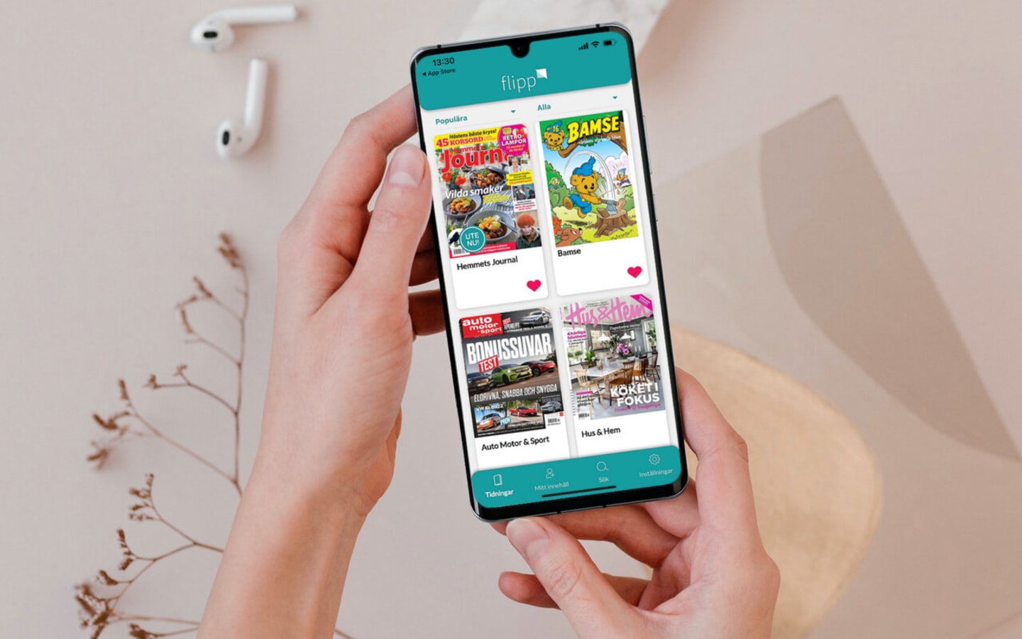 Magasin och tidningar i mobil eller surfplatta