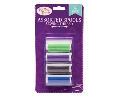 151 4 Spools Assorted Sewing Thread Blk/Wht 4s
