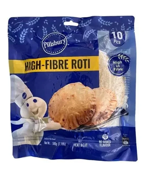 Pilsbury Roti - High Fibre (10 Chapattis) 18 x 500g