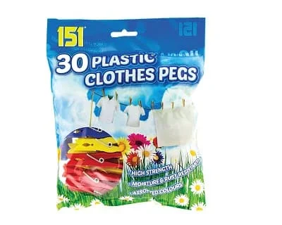 151 Plastic Clothes Pegs 30s (B)
