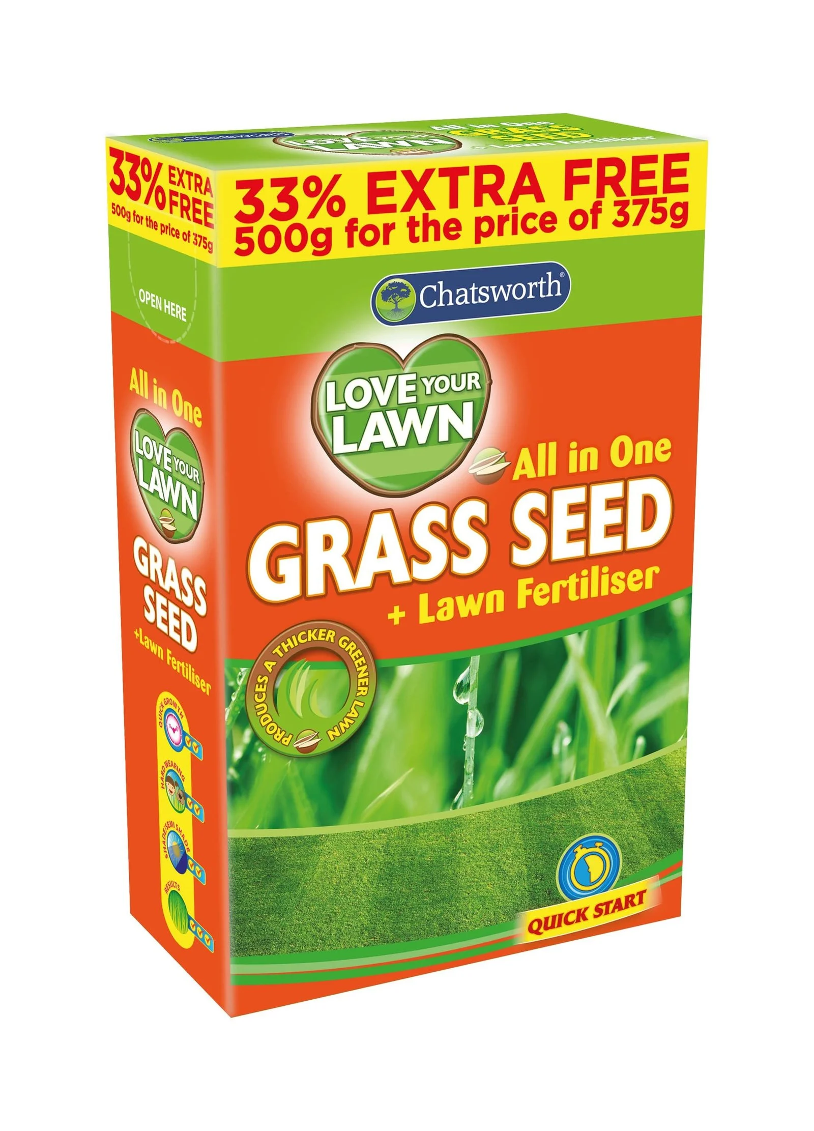 Love Your Lawn All In One Grass Seeds 500g