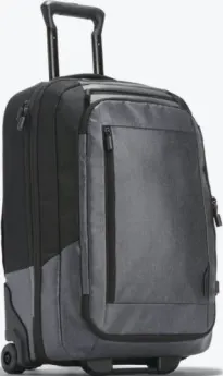 Front facing view of the ebags Luxon Rolling Travel Backpack