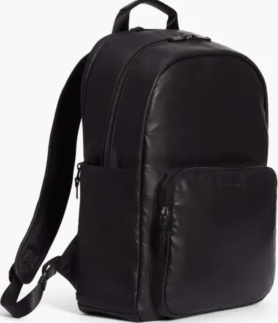 Lo & Sons: Westholme - Luxury Laptop Backpack - Black/Black/Grey Sheepskin Leather (Large)