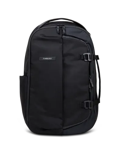 Front facing view of the Timbuk2 Never Check Expandable Backpack