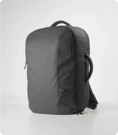 Front facing view of the Fyro Levo Travel Backpack