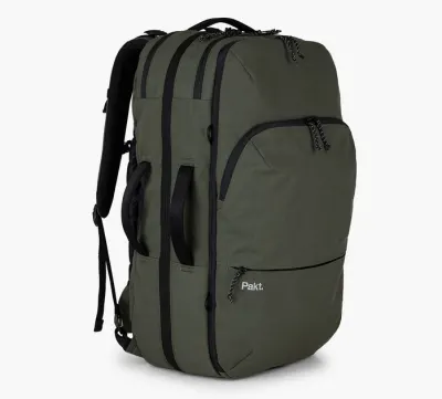 Front facing view of the Pakt The Travel Backpack 45L