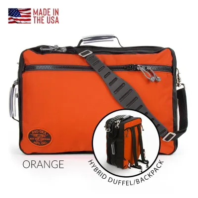 Front facing view of the Red Oxx Sky Train Convertible Backpack