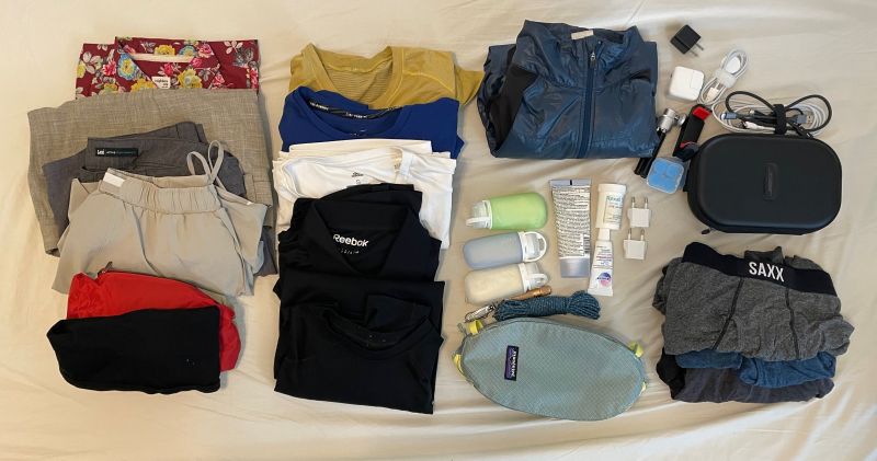 Picture of packing list titled: Europe with some cycling