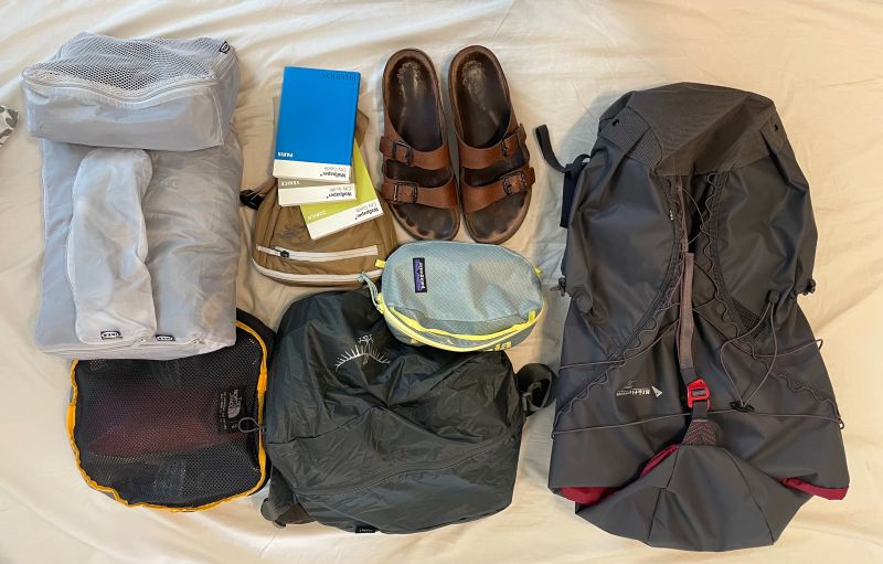 Picture of packing list titled: Europe with some cycling