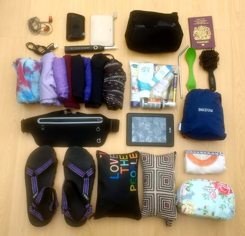 Picture of packing list titled: A Purplish Month in Southeast Asia