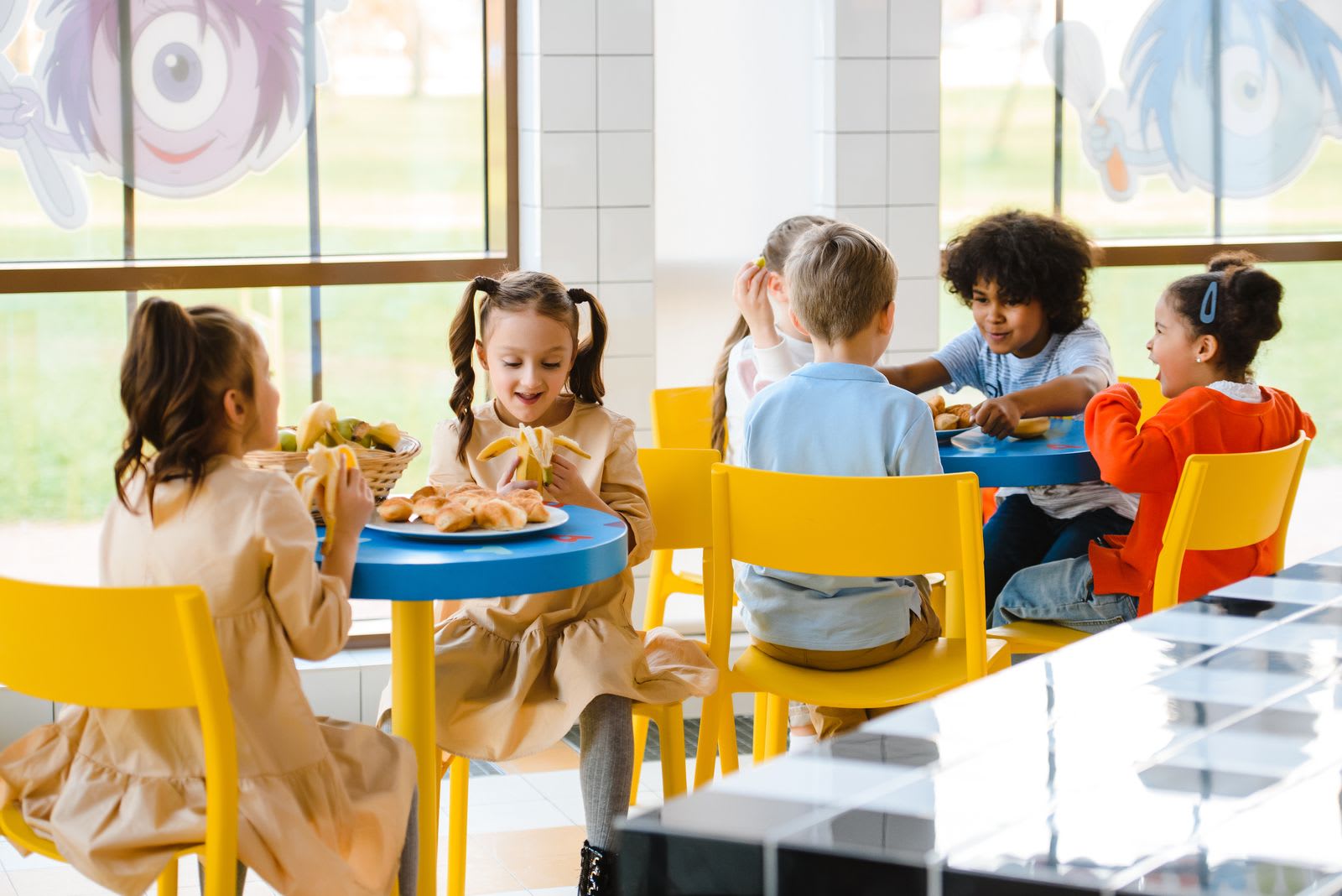 Lunch in the cafeteria