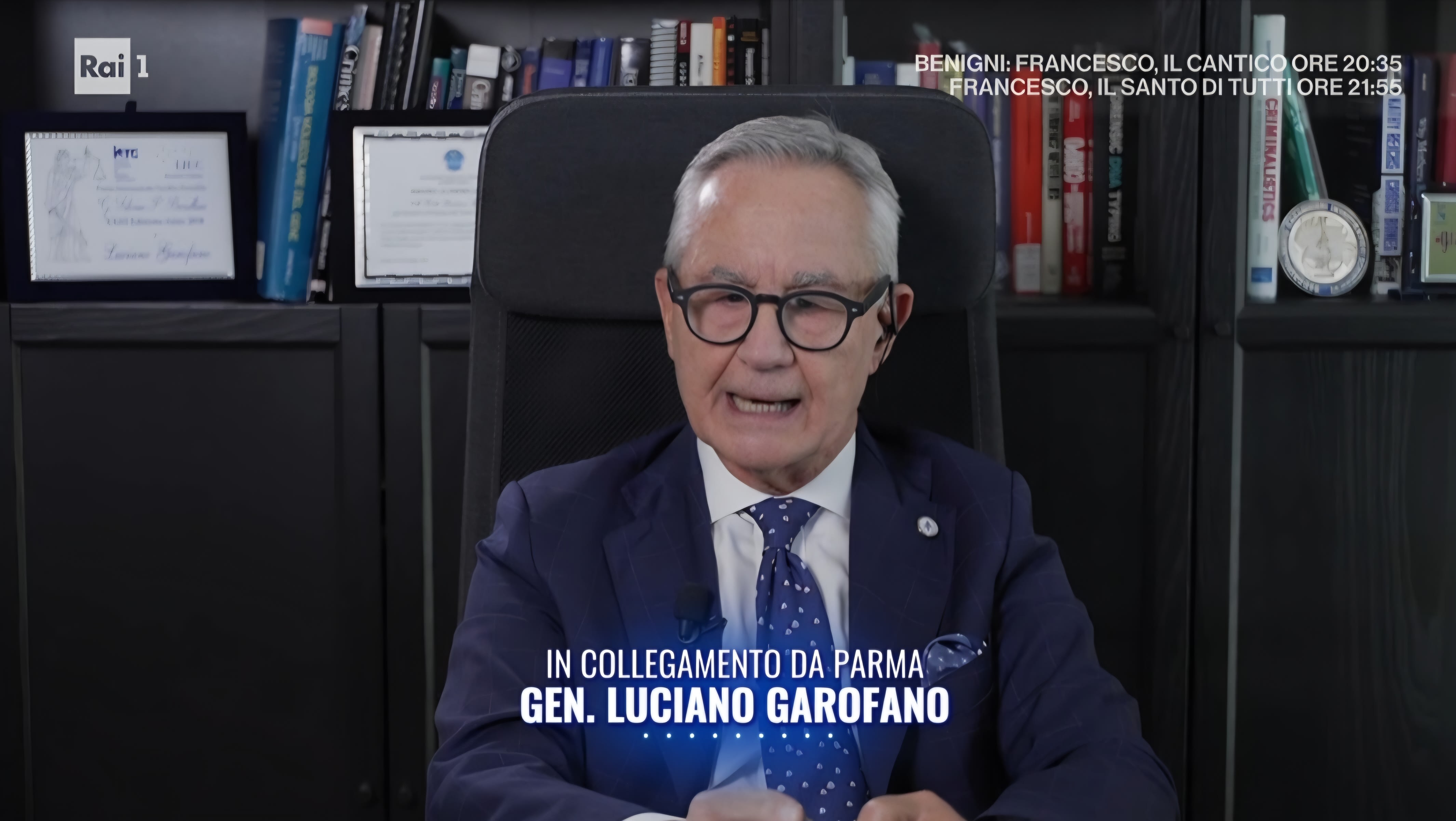 Luciano Garofano durante Domenica In sul caso Garlasco