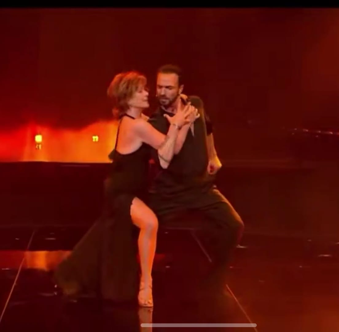 Monica Guerritore durante la rumba a Ballando con le Stelle