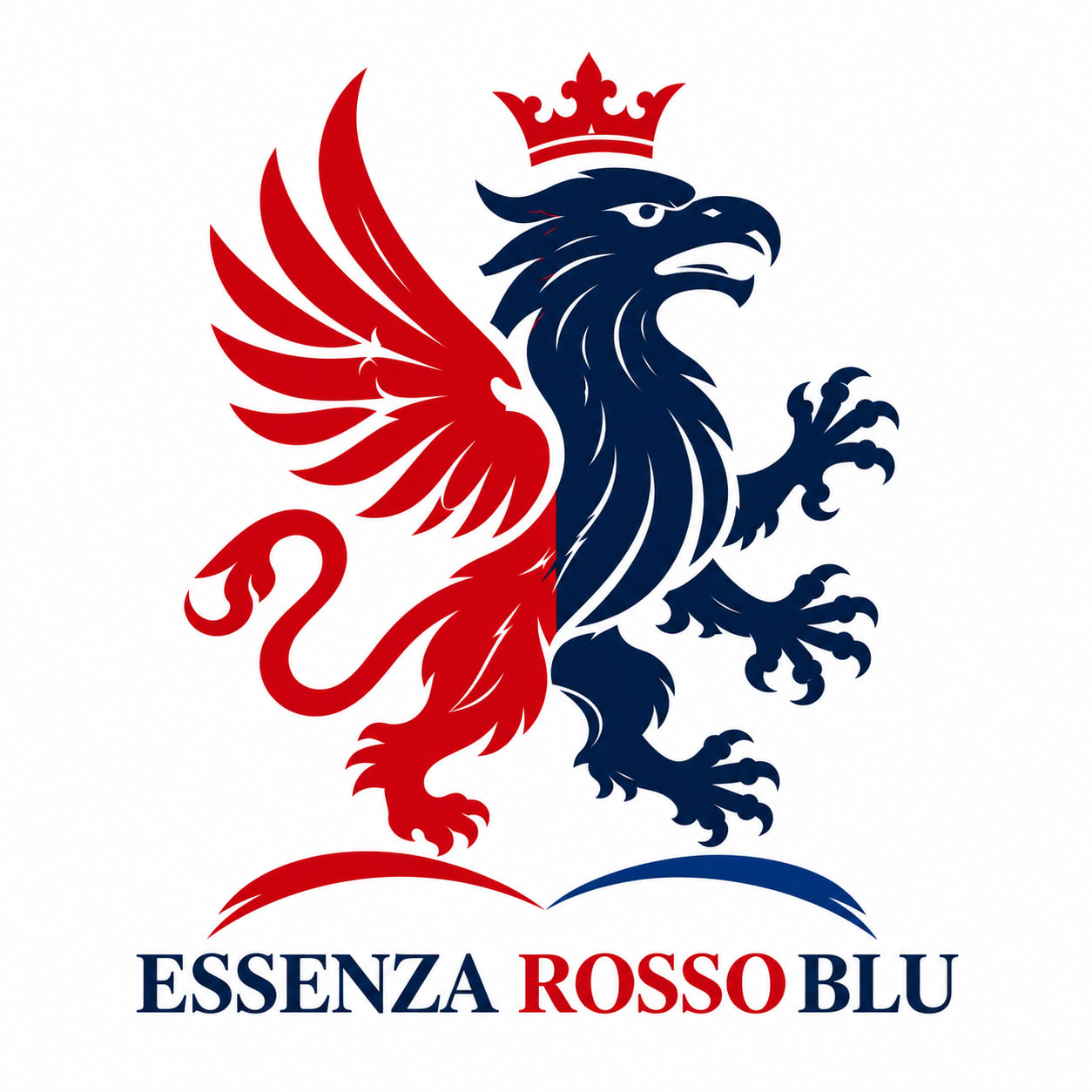 Logo Essenza Rosso Blu con il Grifone e la scritta sotto