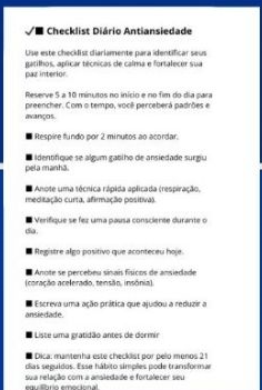 Mockup Checklist Diário Antiansiedade