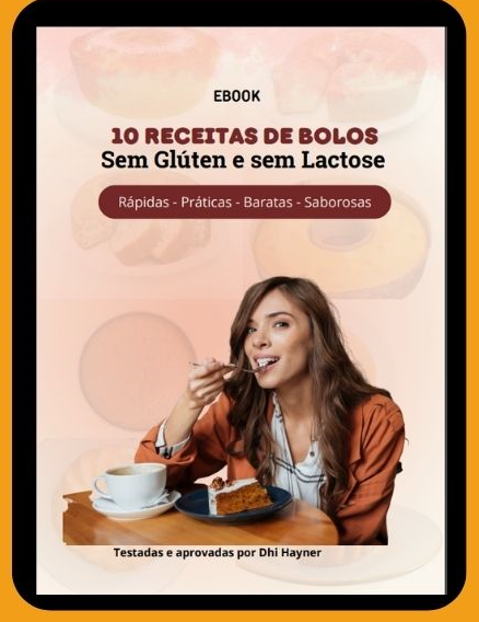 Capa 10 Receitas de Bolos Sem Glúten e Sem Lactose
