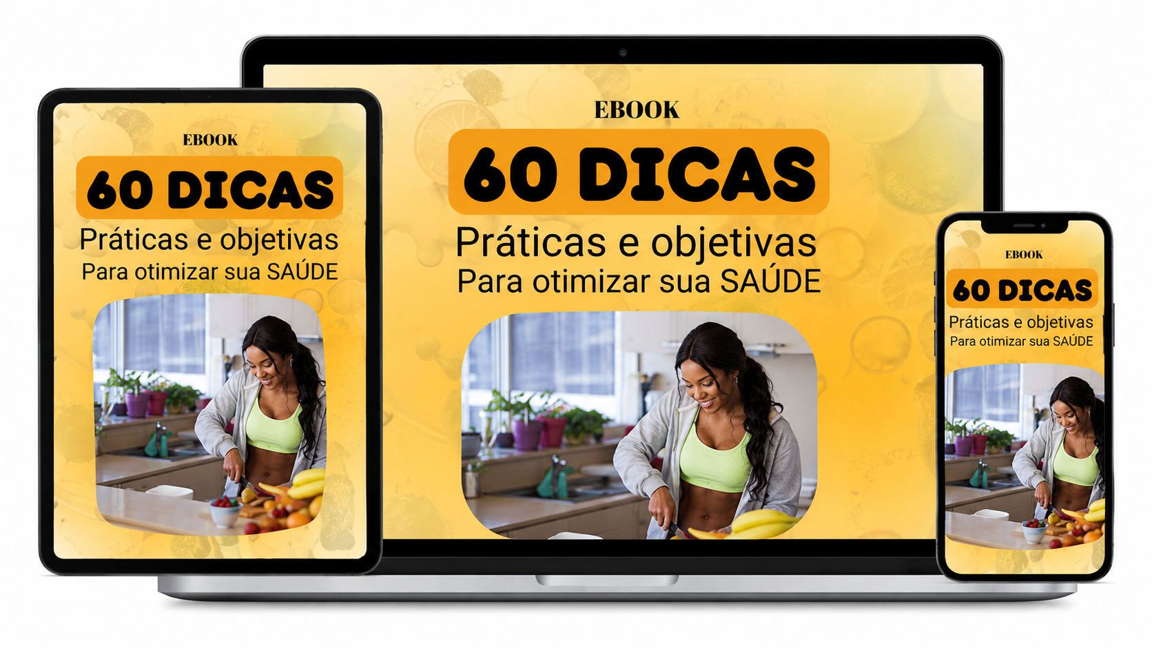 Mockup do eBook 60 Dicas para Otimizar Sua Saúde