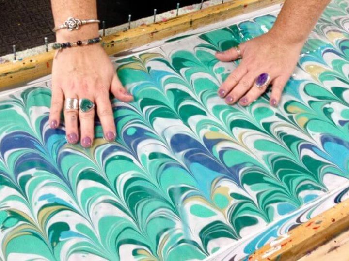 Silk Scarf Water Marbling