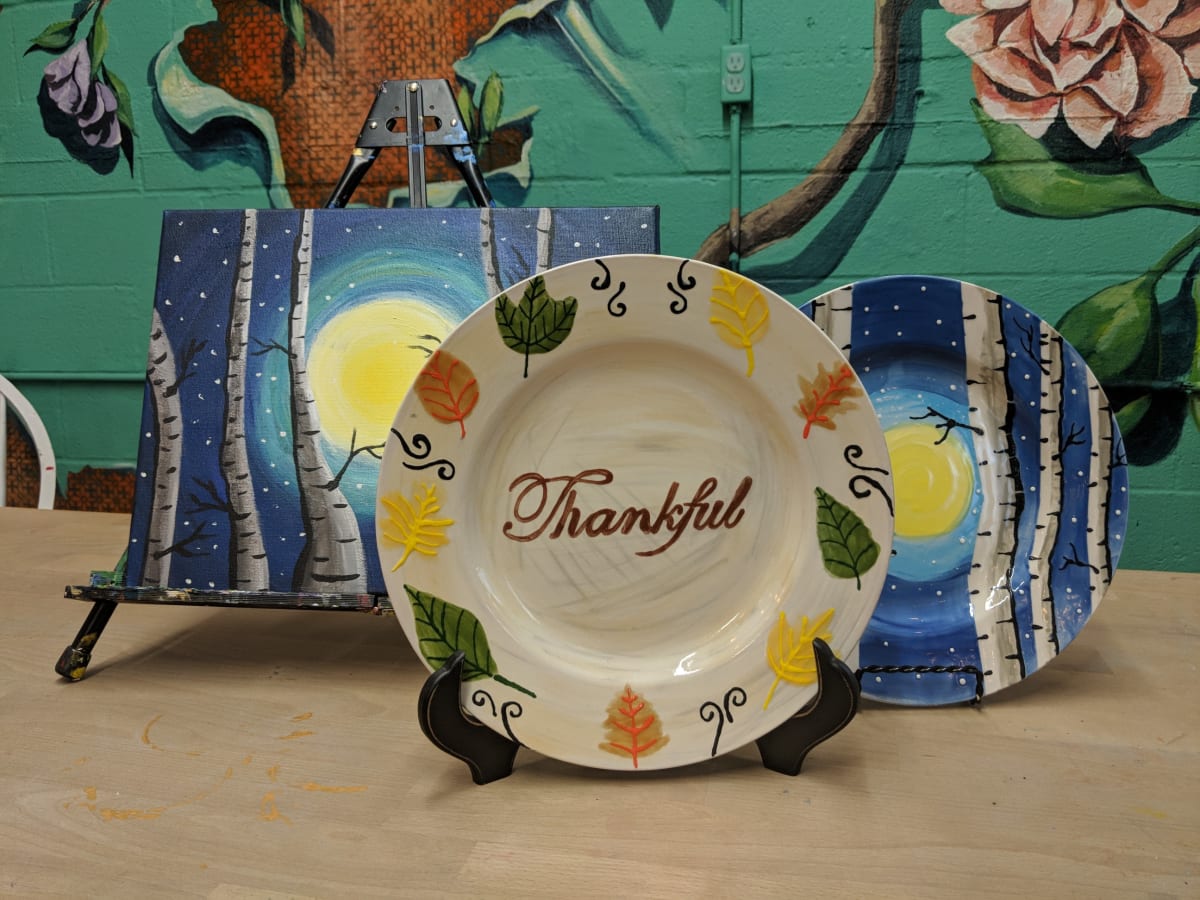 Adult Canvas Or Pottery Plate Painting Night