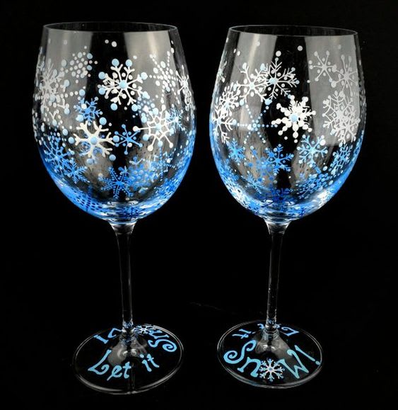 LET IT SNOW-Wine Glass Painting Photo