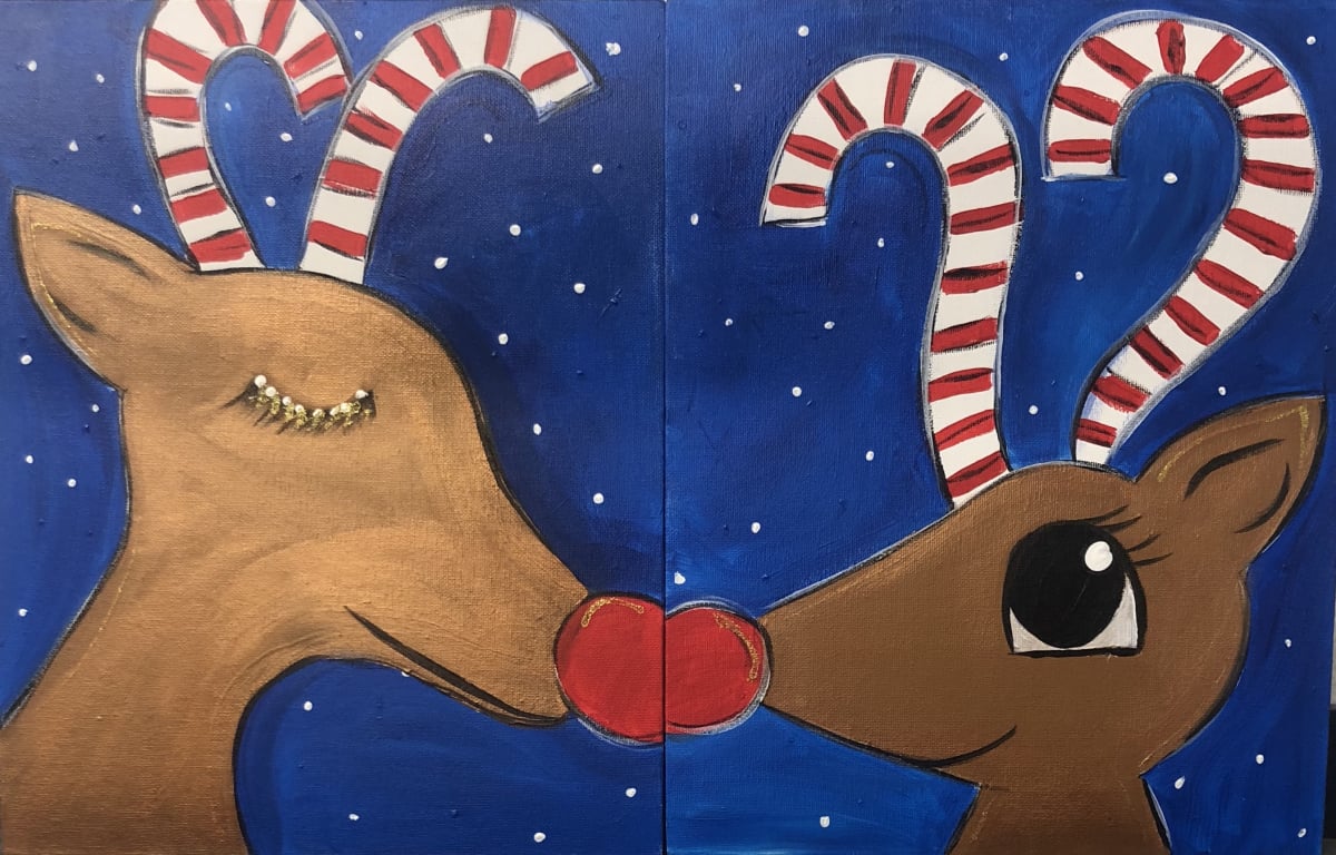 Mommy & Me - Reindeer Eskimo Kiss Photo