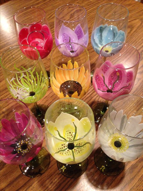 Glass Painting-April Flowers Photo
