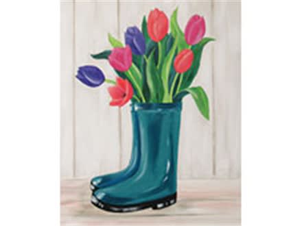 Spring Fling Canvas- Boots Bouquet Photo