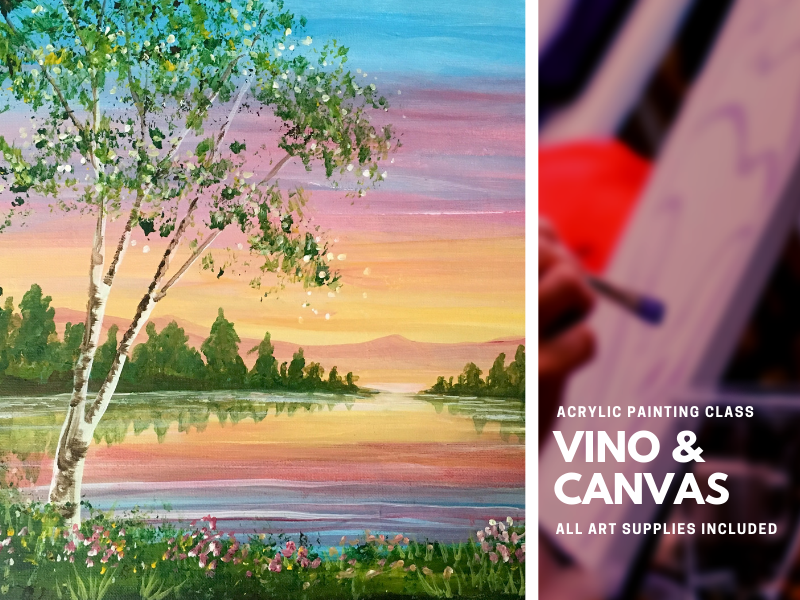 Sunset Pond Acrylic Painting Class
