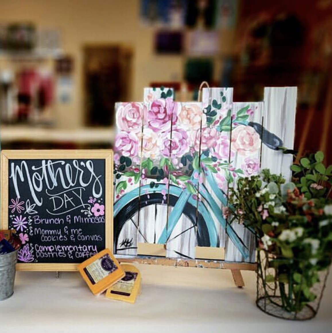 MOTHERS DAY PAINTING/BRUNCH with a glass of wine or mimosa Photo