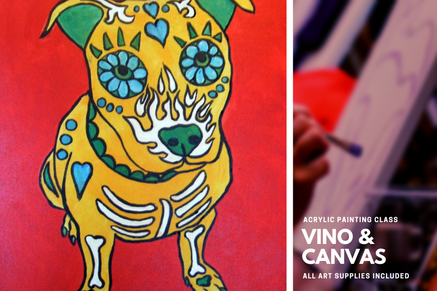 Sugar Skull Pup Acrylic Painting Class