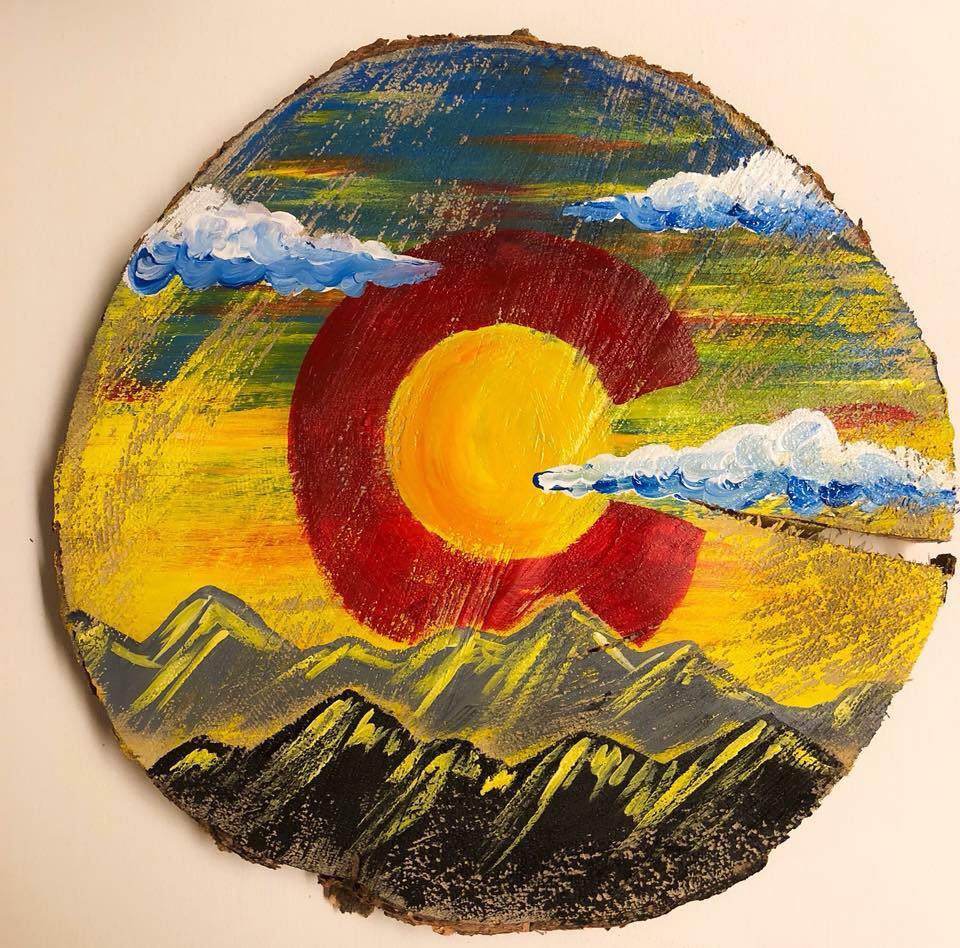 Colorado Tree Slice Painting At Crazy Mountain Brewery