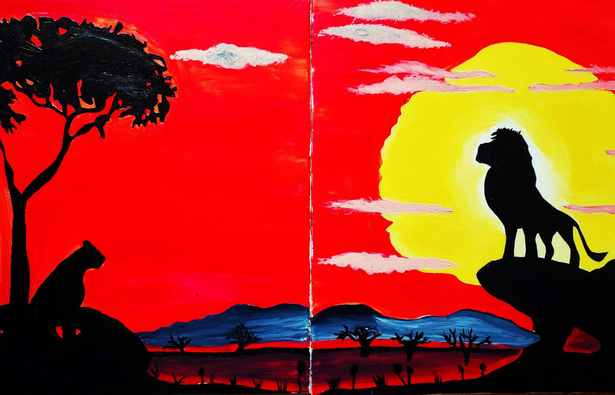 Couples Paint Night Lion King
