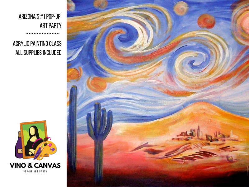 Starry Desert Night Acrylic Painting Class