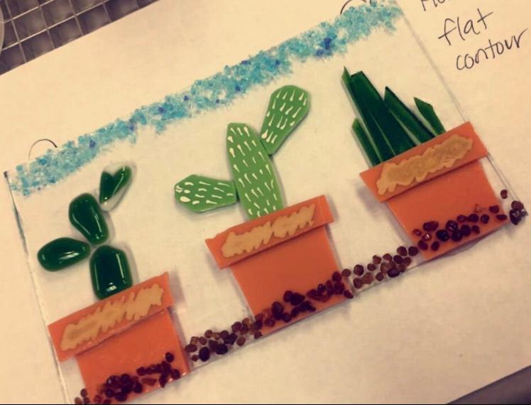 Glass Fusing- Summer Cactus Plate Photo