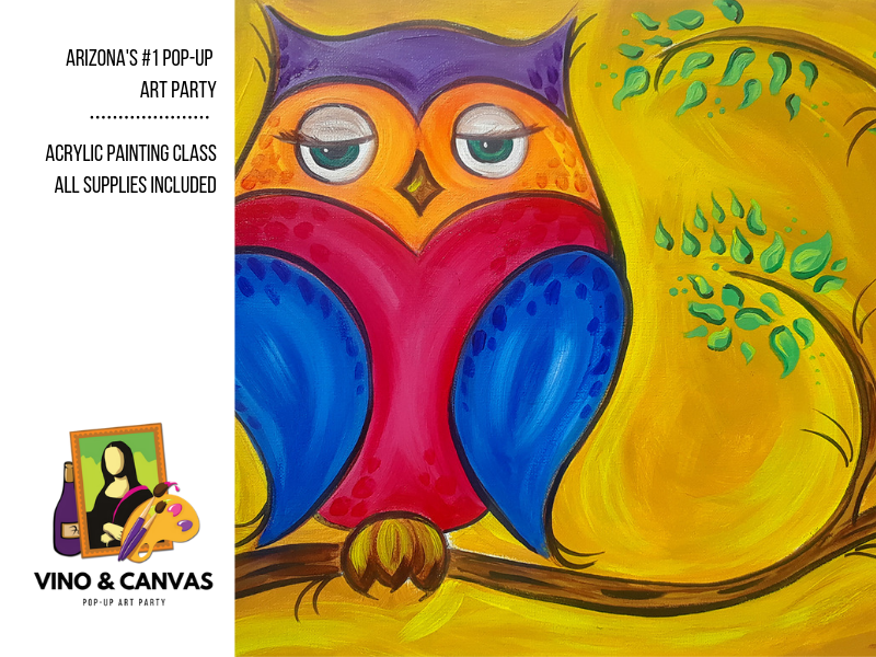 Little Round Owl Acrylic Painting Class